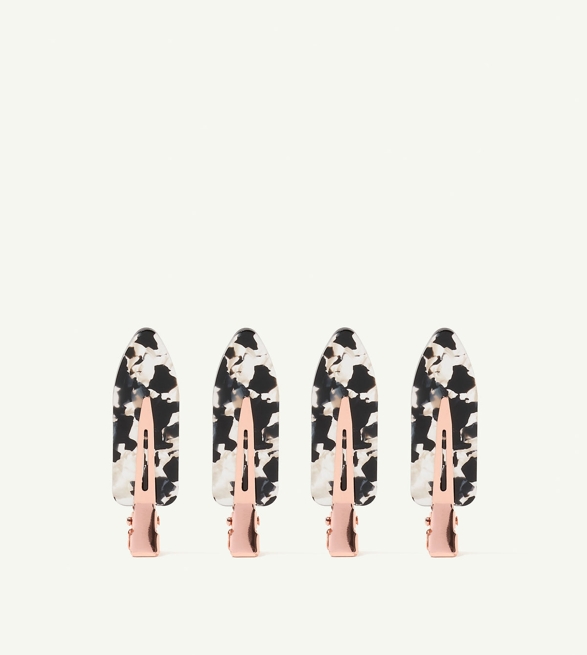 Ensemble de 4 clips écologiques sans plis - Terrazzo noir
