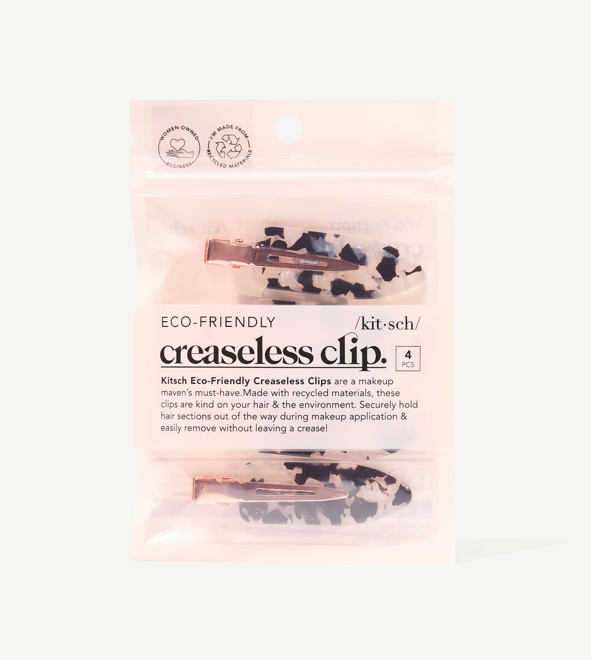 Ensemble de 4 clips écologiques sans plis - Terrazzo noir